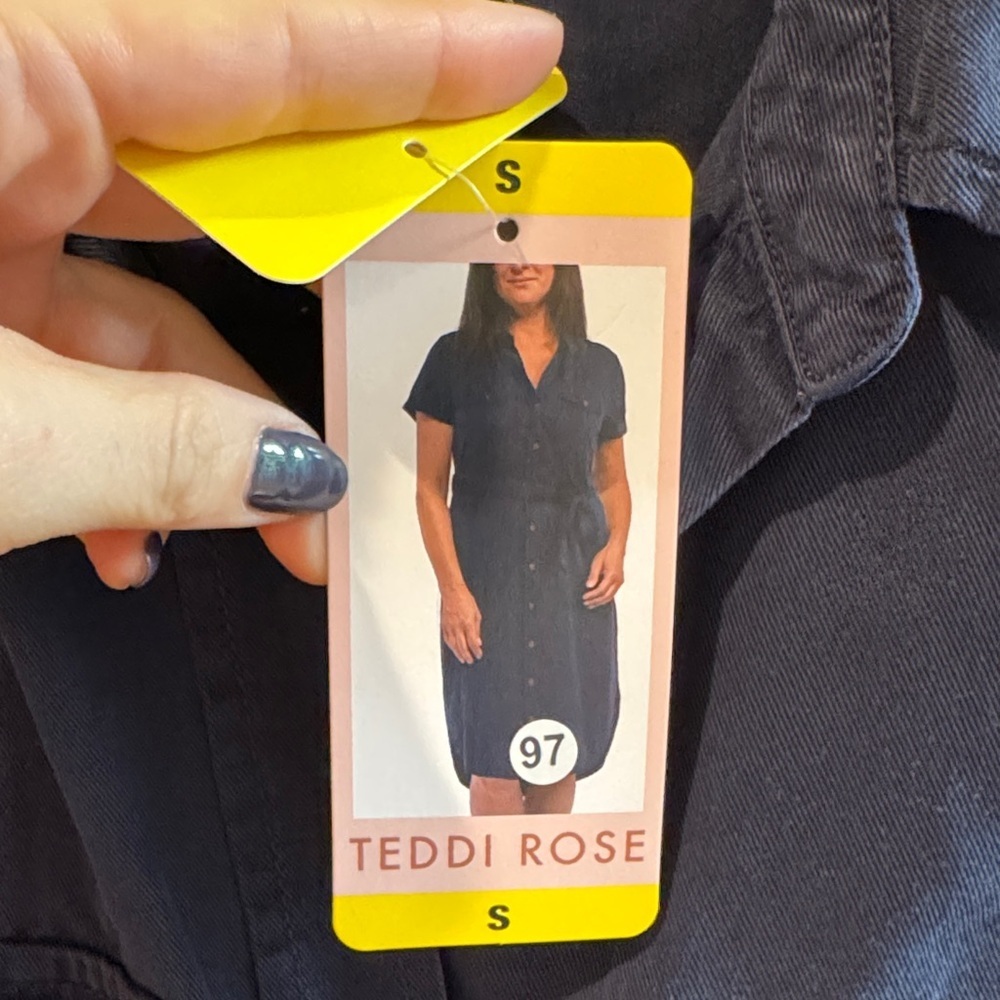 NWT Navy Blue Shirt Dress - Picture 3 of 6